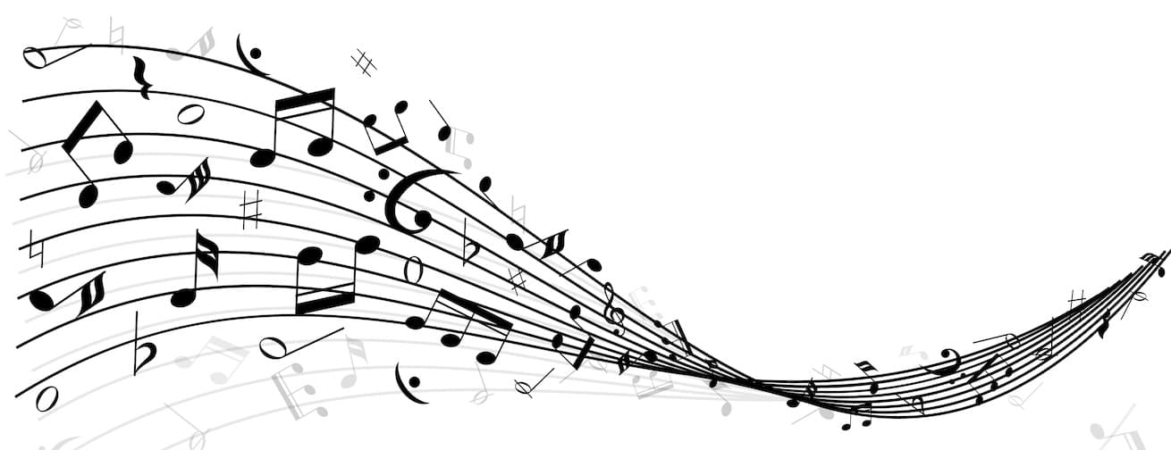 Pięciolinia z nutami - tło